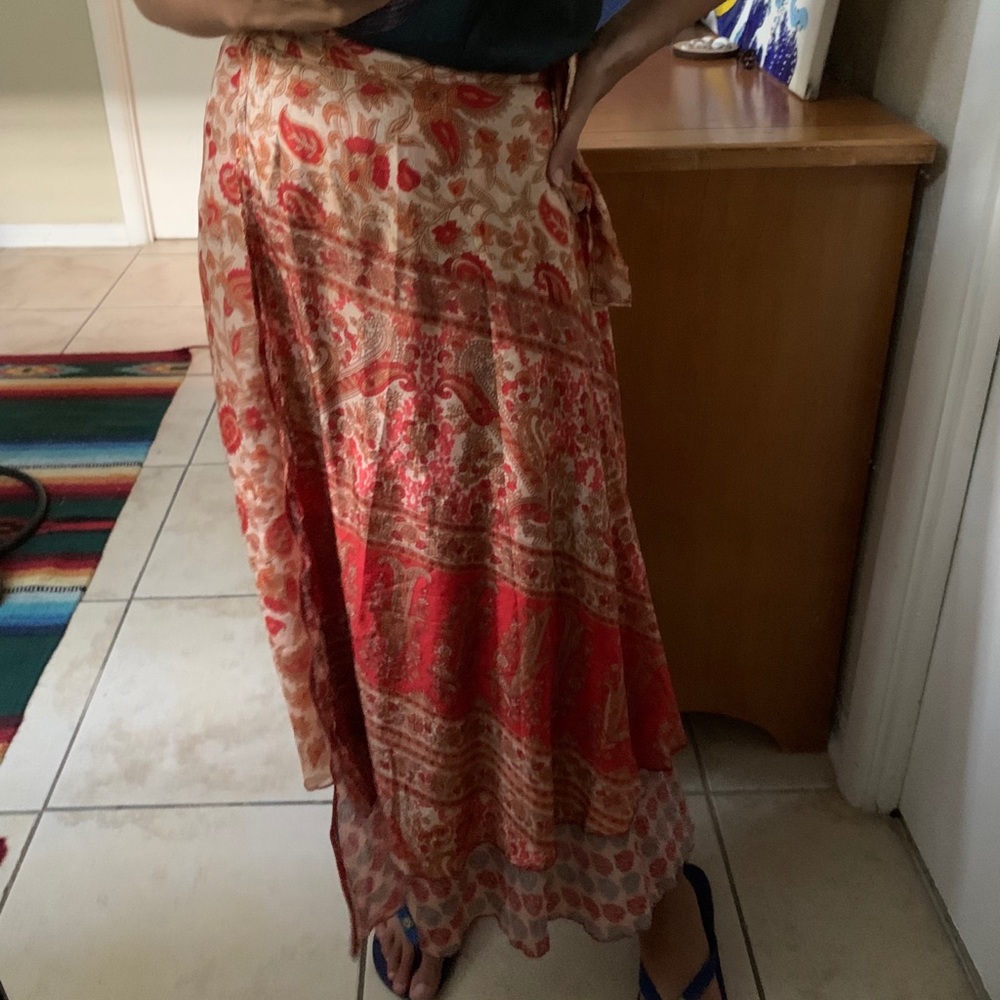 100% Silk Nepalese reversible skirt- Free Size